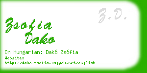 zsofia dako business card
