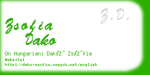 zsofia dako business card